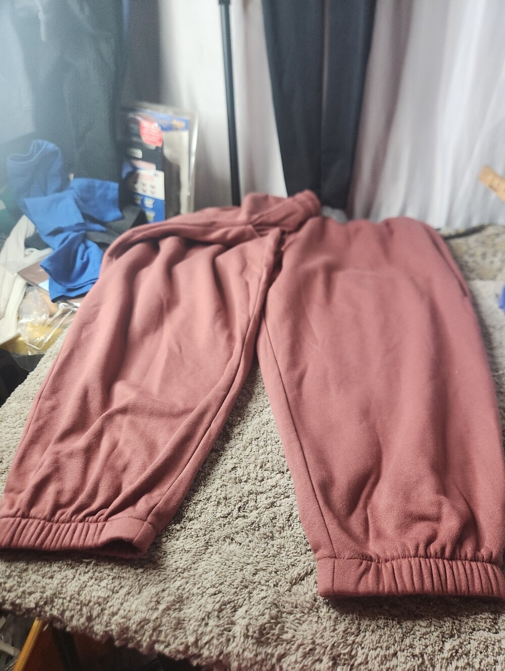 Women's High-Rise Tapered Ankle Fleece Joggers - Ava & Viv Mauve 3X - Picture 9 of 13